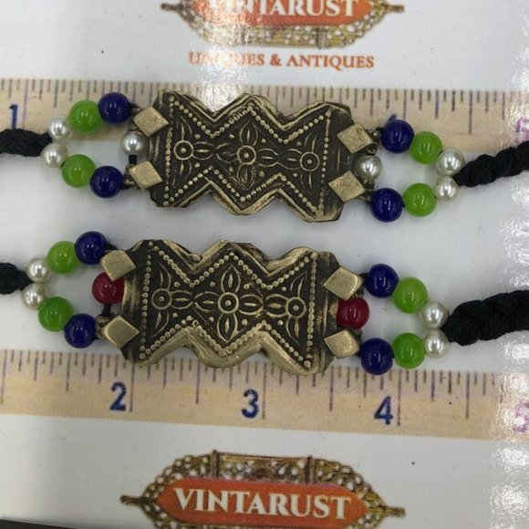 Afghan Motif Choker With Pearls, Tribal Choker Necklace, Pearls Necklace, - Picture 2 of 8